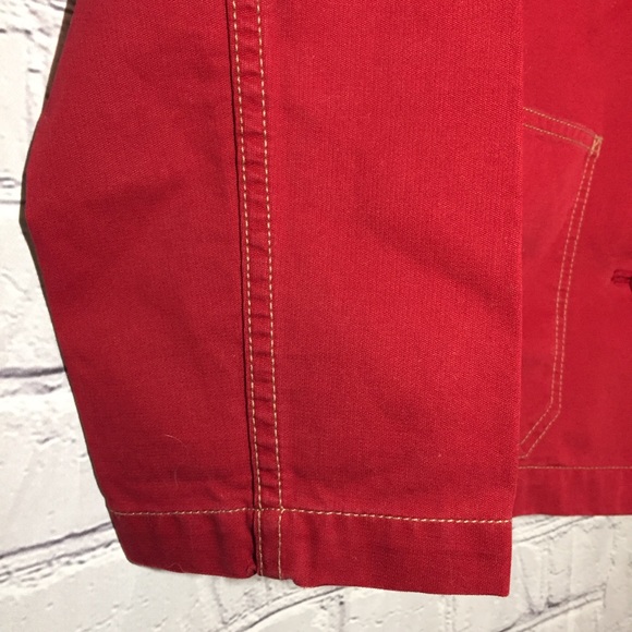 Eddie Bauer 100% cotton red jacket Sz M - Picture 6 of 8